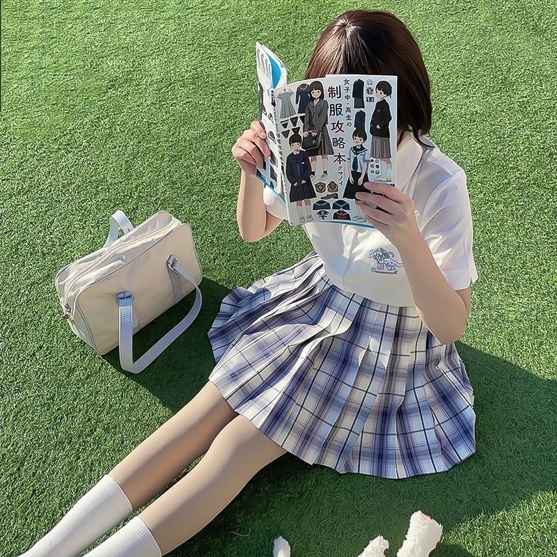 Chân váy JK xếp ly+nơ