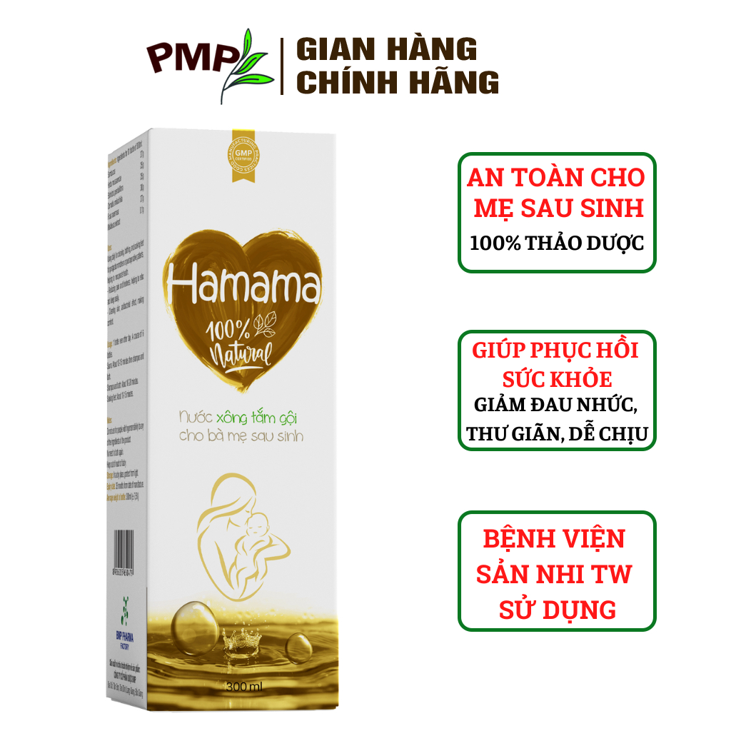 Nước Xông Tắm Gội  Hamama - PMP - Tắm Dao Đỏ Cho Mẹ Sau Sinh Chai 300ml