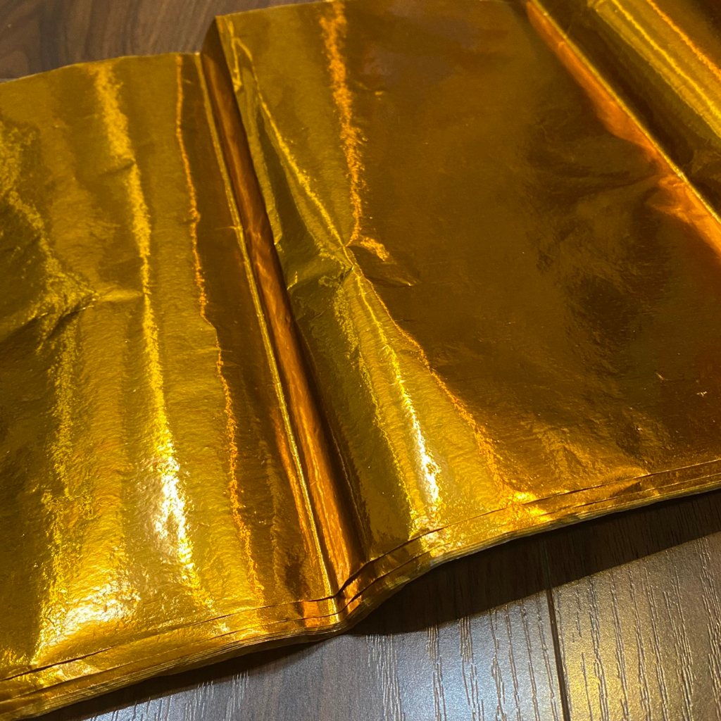 Giấy Tráng Kim chuyên dùng bốc bát hương 24*46cm, gói cốt thất bảo, tượng, bát hương, bốc mộ