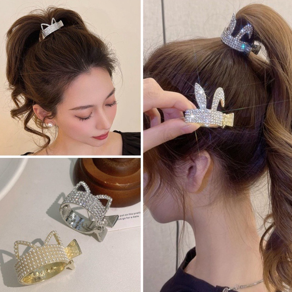 Kẹp Tóc Đuôi Ngựa Tạo Kiểu Tai Mèo Tai Thỏ