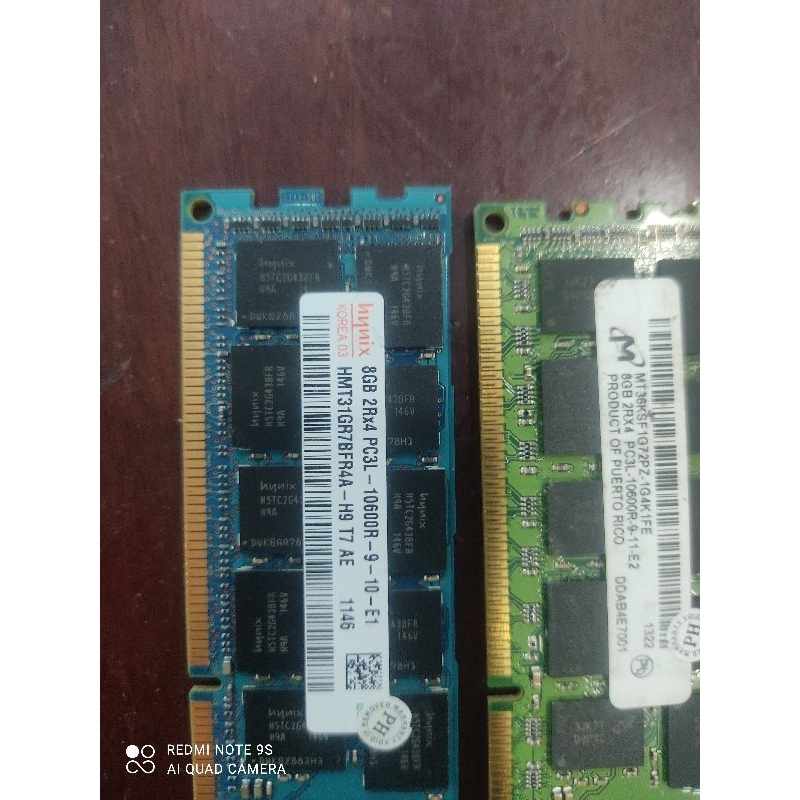 Ram 8gb Ecc server dd3 pc3l 10600R bus 1333