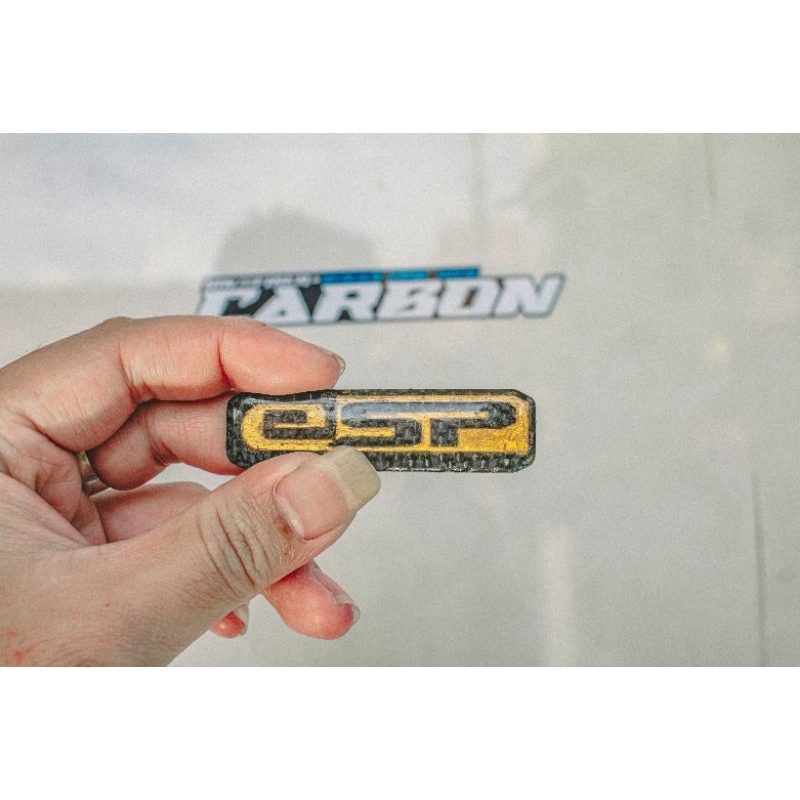 TEM NỔI ESP VÀNG DÁN PÔ E Đúc Sợi CarbonFiber Cao Cấp