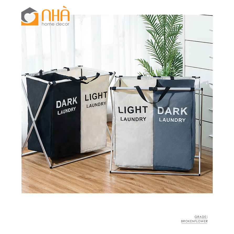 Sọt Để Đồ Vải Oxford Chống Thấm Chân Đế Gấp Kim Loại PA9541