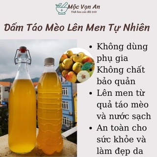 Giấm Táo Mèo Lên Men Với Đường Mía Thô Thải Độc Đường Ruột Chai 1 Lít [ Mộc Vạn An_ Trà Thảo Mộc]