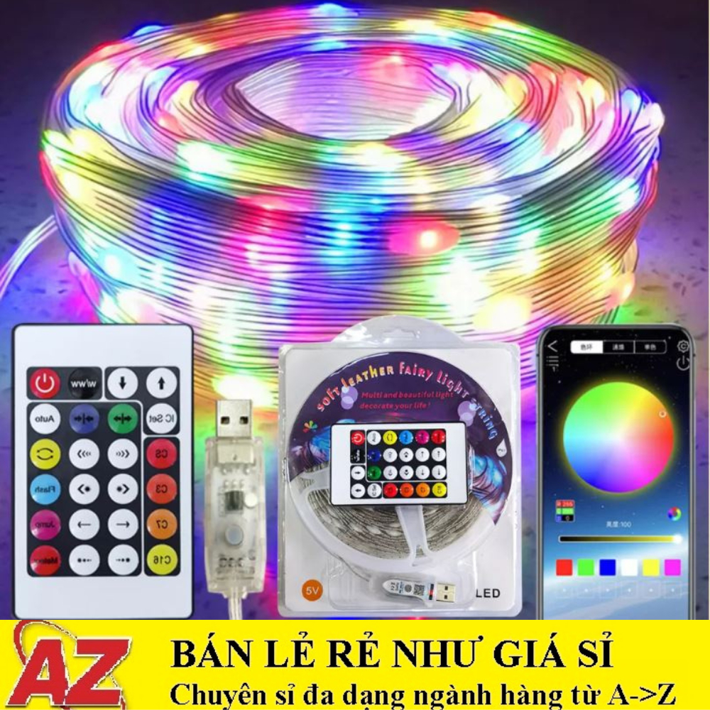 Dây Đèn Led Giọt Nước, Đèn Giọt Lệ 16 triệu Màu Dài 10m Chống Nước Chống Va Đập Chớp Nháy Theo Nhạc