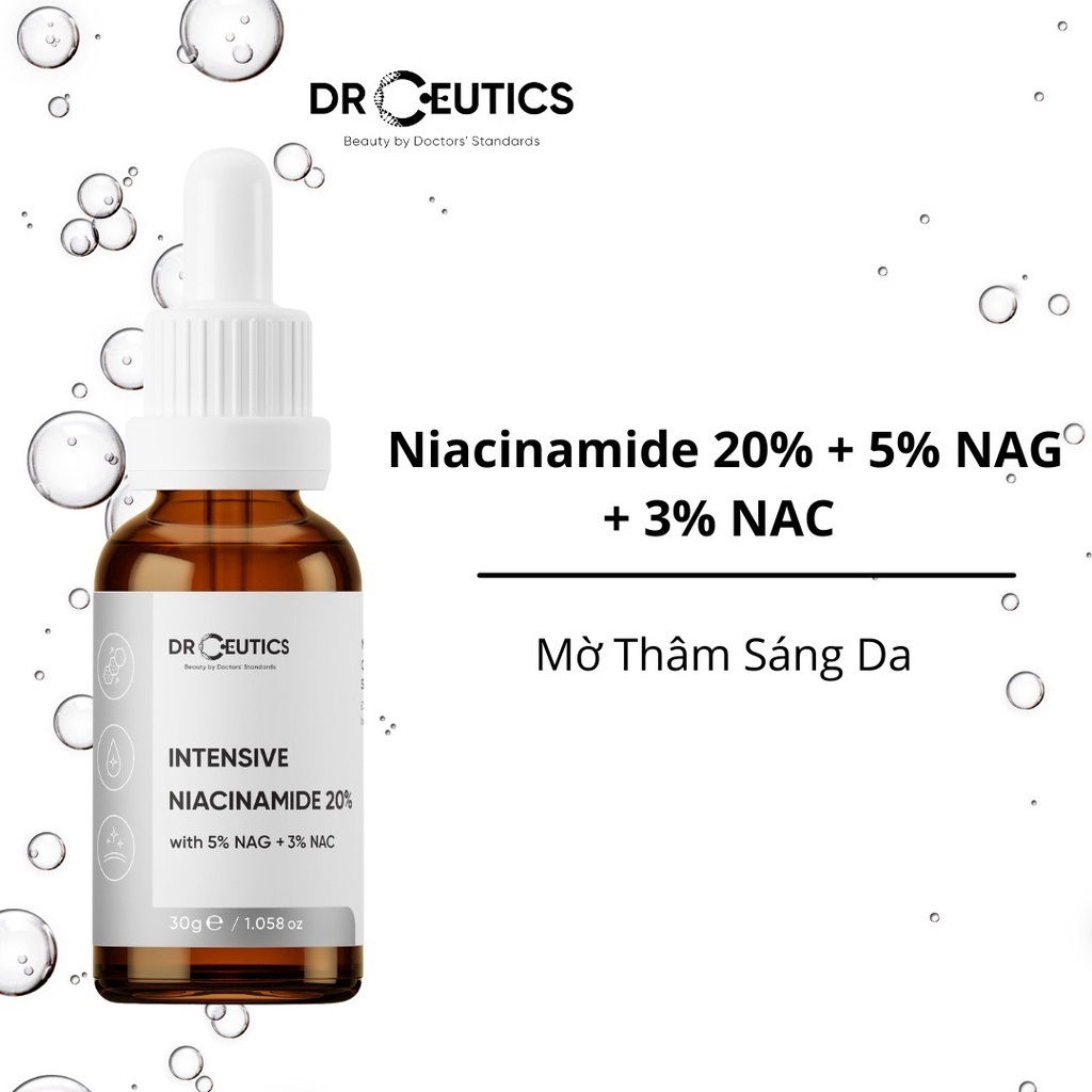 Tinh Chất Niacinamide DrCeutics Intensive Niacinamide 20% Mờ Thâm Sáng Da 30g-100g