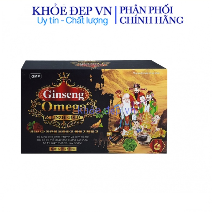 Gineng omega linzh gold hỗ trợ bồi bổ cơ thể, giúp tăng cường sức khoẻ hỗ trợ giảm mêt mỏi , suy nhược- 12 vỉ x 5 viên