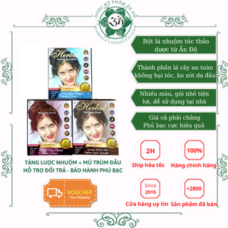 Henna Herbul Ân Độ Bột nhuộm tóc thảo dược phủ bạc lá móng