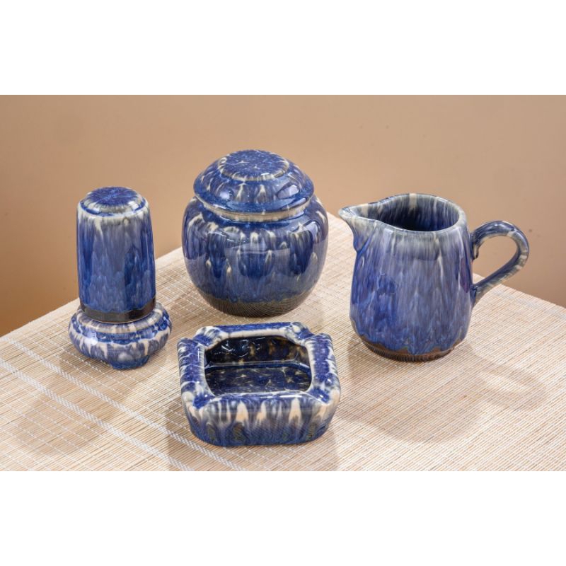 Ấm chén bát tràng - bộ quả hồng hỏa biến vẽ công hoàng kim