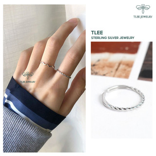 Nhẫn bạc nữ TLEE xoắn basic cá tính Freesize TLEE JEWELRY A0282