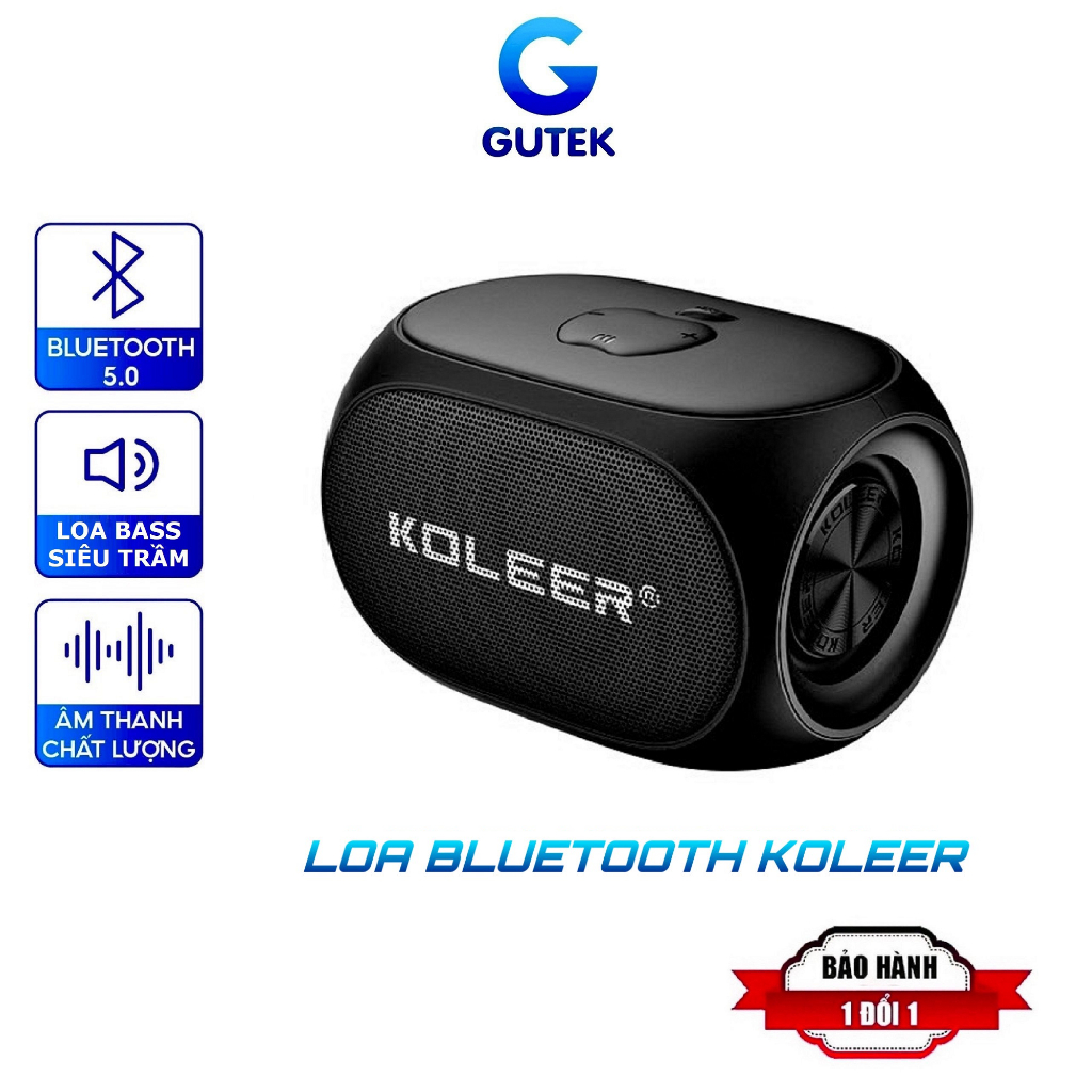 Loa bluetooth nghe nhạc bass mạnh công suất lớn kết nối không dây Koleer hỗ trợ usb thẻ nhớ cổng 3.5