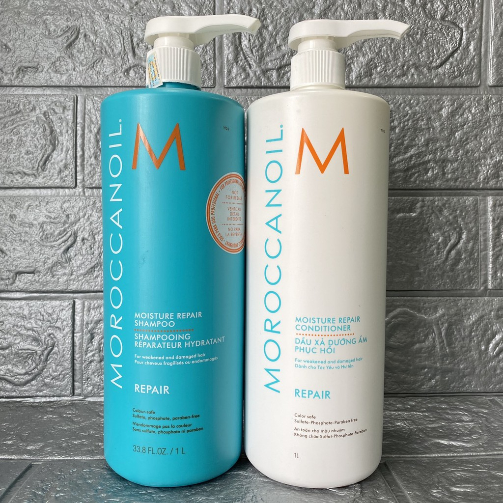 Dầu Gội Xả Dưỡng Ẩm MOROCCANOIL HYDRATION 1000ML CHÍNH HÃNG - Phục Hồi Hư Tổn Tóc