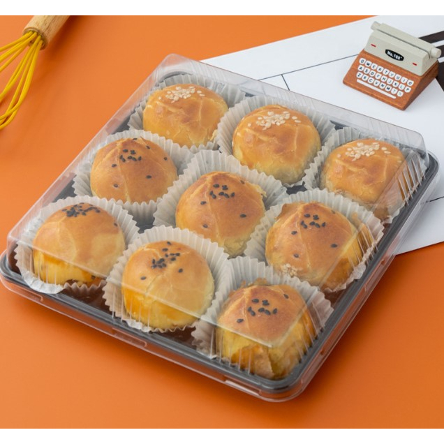 50 cái hộp 9 ngăn W069 dùng để đựng bánh các loại