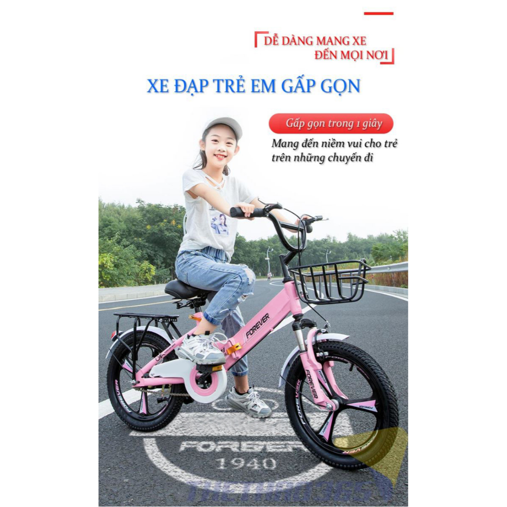 Xe đạp gấp trẻ em Forever Princess I 3 chấu size 20 inch siêu cool, cá tính