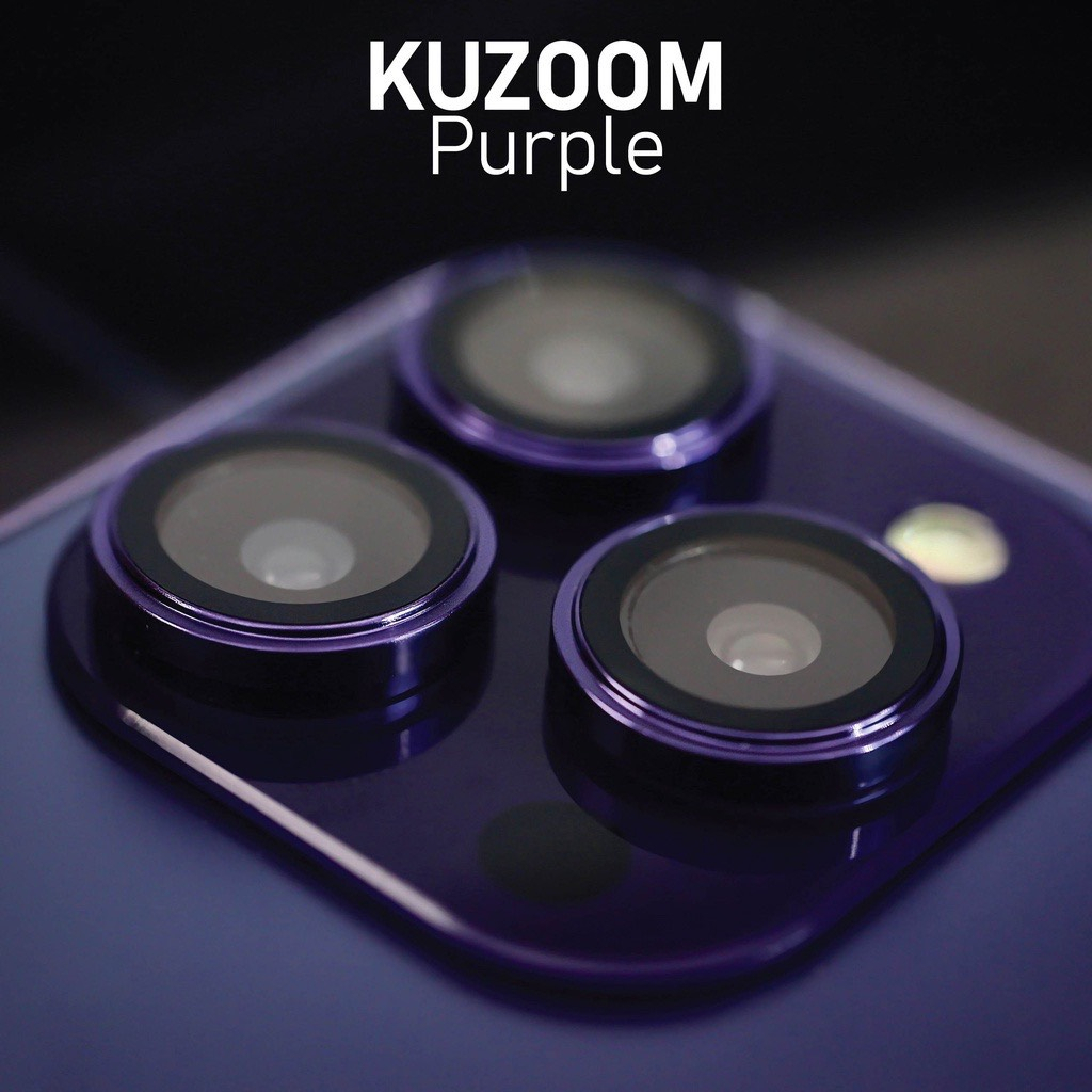 Bộ Dán Mắt Điên Thoại iP 15Promax KUZOOM Bộ 3 Mắt 2 Tầng Cao Cấp Sáng Bóng Loáng Kuzoom iP 15 Promax Đến 12 Chính Hãng