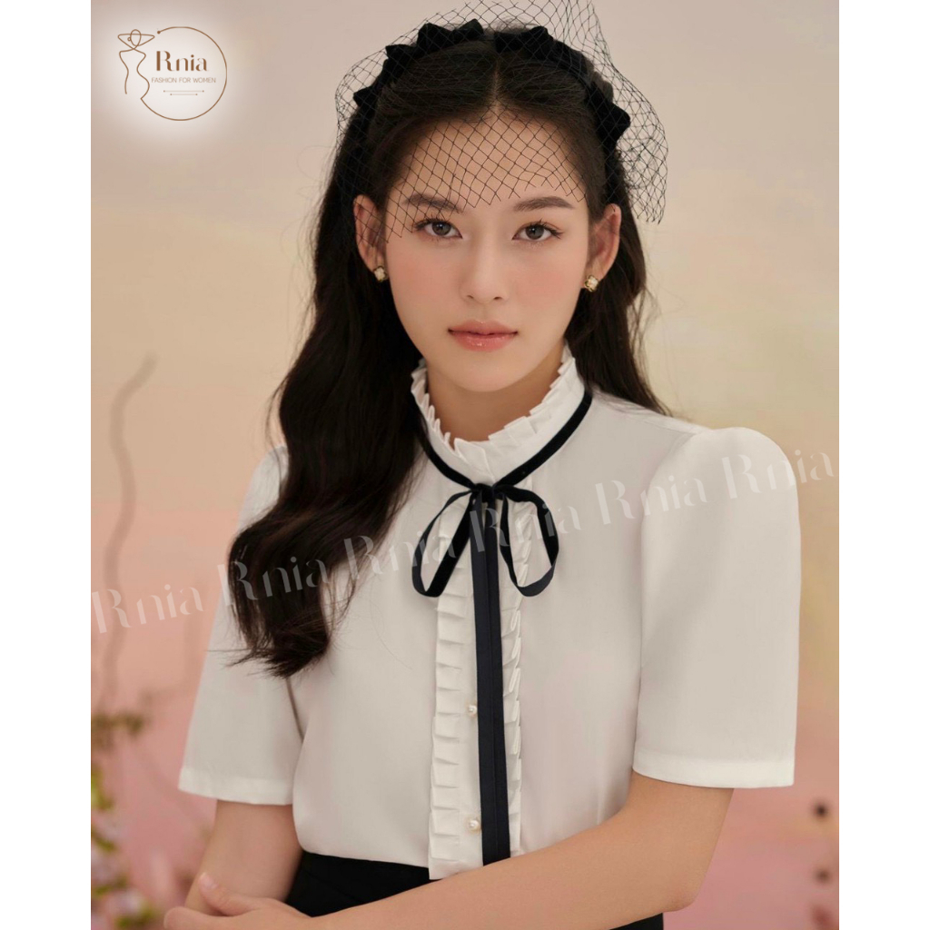 Áo Sơ Mi Nữ Bèo Cổ Nơ RNIA A23101 - R06