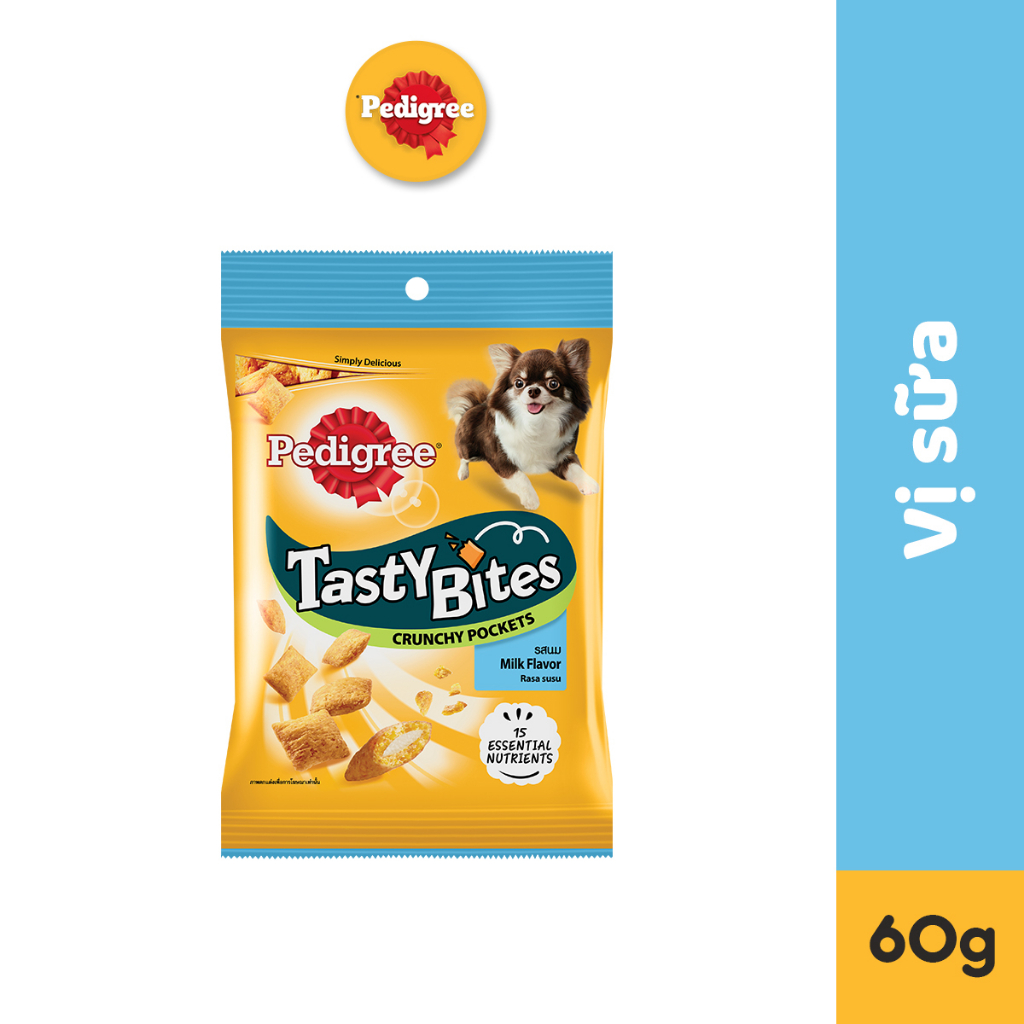 PEDIGREE Tasty Bites Bánh thưởng cho chó viên giòn tan - Vị sữa 60g