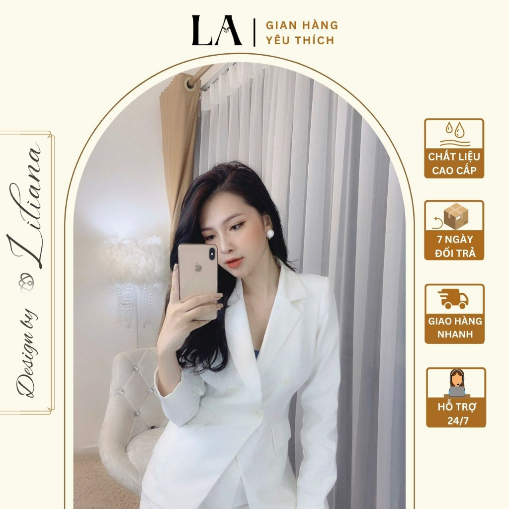 Set vest công sở, set vest Hàn Quốc Blazer không kén tuổi, Thiết kế Liliana Clothes _ SV06