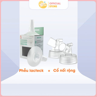 Combo phễu hút sữa silicon Lacteck và 2 cổ nối rộng chính hãng Maymom cho máy hút sữa Spectra
