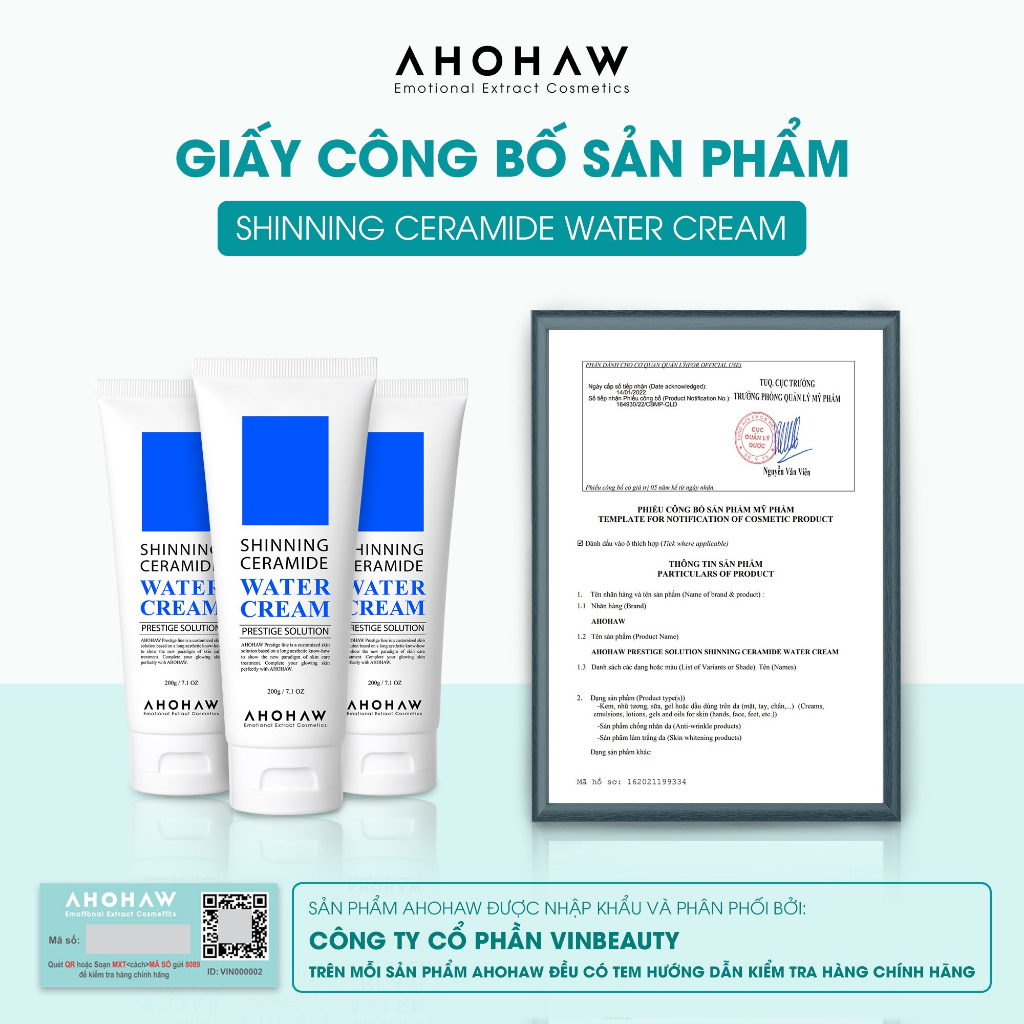 Kem Dưỡng Da Cấp Nước, Căng Bóng Sáng Mịn Da Shinning Ahohaw Cao Cấp Hàn quốc