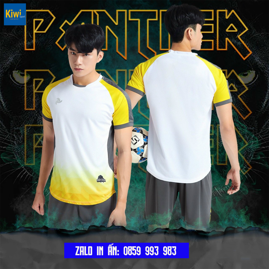 Quần áo bóng đá thiết kế , Bộ quần áo đá banh không logo Panther chính hãng JP siêu mát mè cao cấp V05