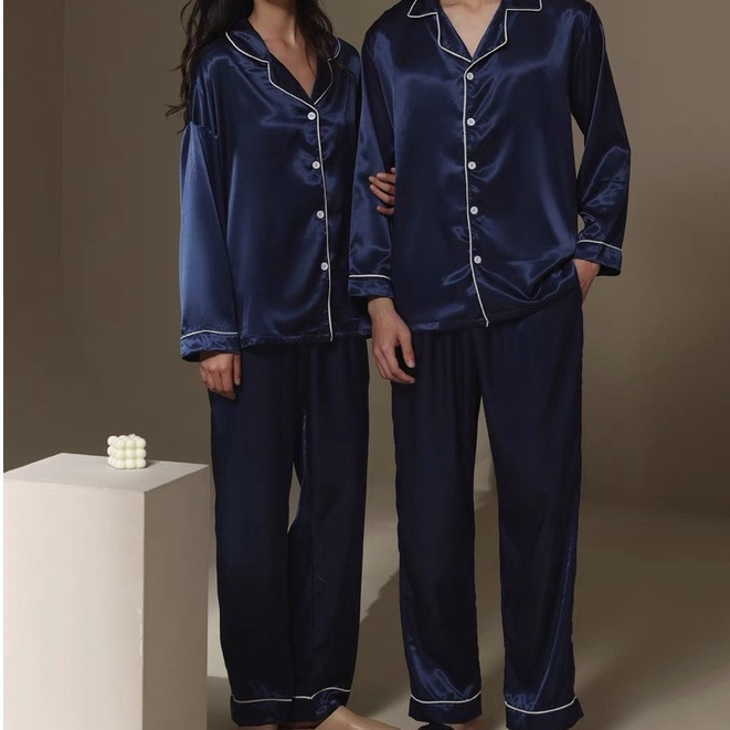 Bộ Ngủ Pijama THE 1997 MENSWEAR Nam Nữ Chất Lụa Satin Mềm Mại Cao Cấp STD1