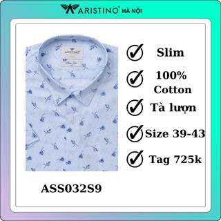 Áo sơ mi nam aristino 100% cotton cao cấp ass032s9