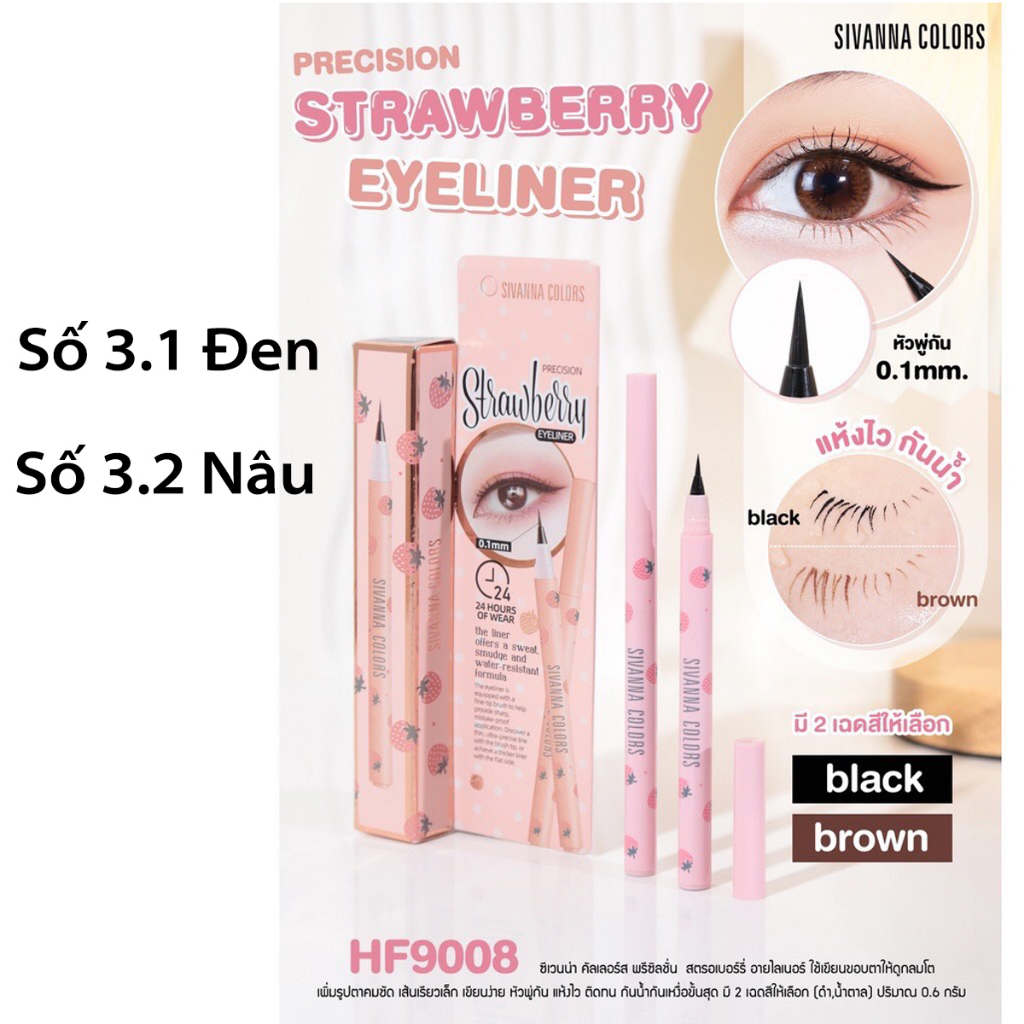 Các Loại Kẻ Mắt Nước Của Sivanna Colors Bền Màu Không Thấm Nước Có Màu Đen Và Nâu