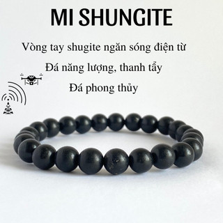 Vòng đeo tay Shungite ngăn chặn bức xạ điện từ sóng 5G đá bảo vệ, đá năng lượng cao thanh tẩy phong thủy