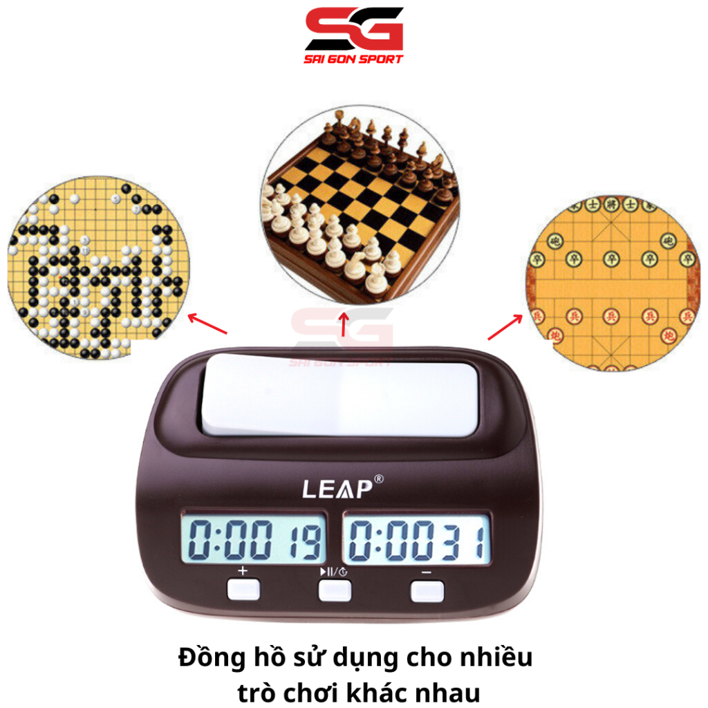 Đồng hồ chơi cờ vua, cờ tướng đếm giờ cho học sinh chính hãng LEAP 9907S - SÀI GÒN SPORT