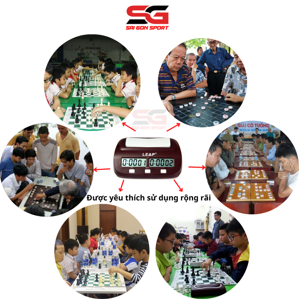 Đồng hồ chơi cờ vua, cờ tướng đếm giờ cho học sinh chính hãng LEAP 9907S - SÀI GÒN SPORT