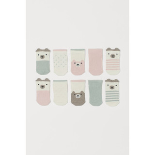 Set 10 đôi tất gấu hồng HM H&M _hàng chính hãng authentic