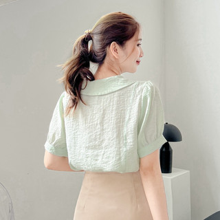 Áo SARA - Áo sơmi nút tay lửng cổ bèo