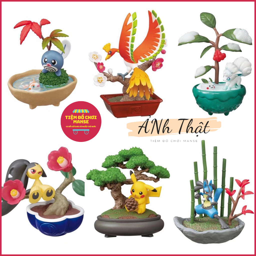 Mô Hình Pokemon Bonsai bầu trời sao có đế và bối cảnh siêu dễ thương
