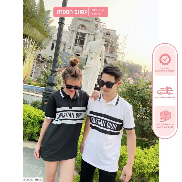 Áo phông polo nam nữ cổ bẻ DIOR áo đôi có cổ vai đẹp thoáng mát