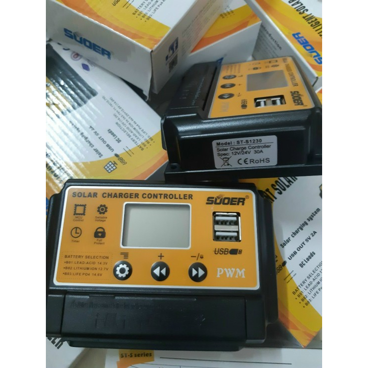 Sạc năng lượng mặt trời Suoer 30A 12V 24V