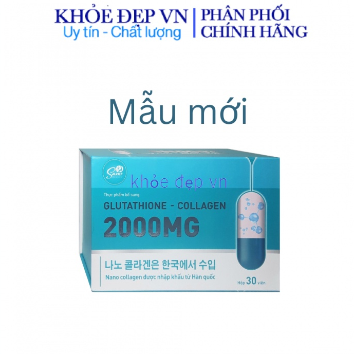 Viên uống đẹp da Glutathione Collagen 2000mg giúp sáng mịn da , chống lão hóa , tăng sức đề kháng – Hộp 30 viên