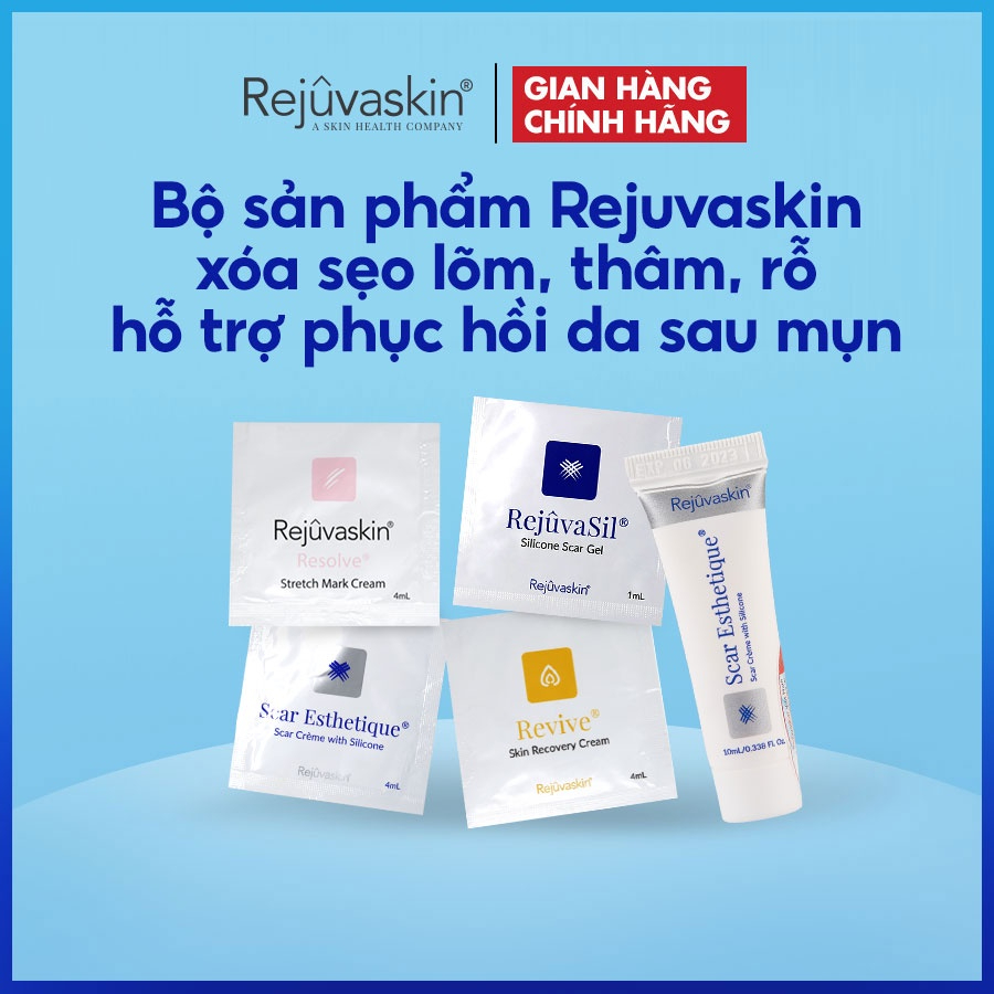 Bộ sản phẩm Rejuvaskin xóa sẹo lõm, thâm, rỗ - hỗ trợ phục hồi da sau mụn