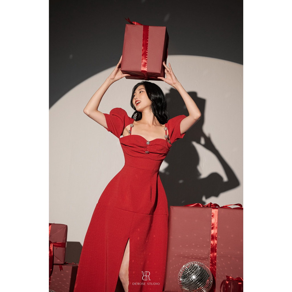 MALLY DRESS - VÁY HAI DÂY TAY BỒNG DÀI XẺ