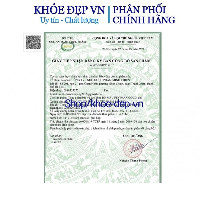 Viên uống Bổ máu Fevimax Gold bổ sung Sắt, Acid Folic cho người thiếu máu, phụ nữ mang thai và cho con bú - Hộp 60 viên