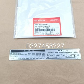 Tem dán hộp xích, sên cacte xe wave a, rs, s100... zin honda