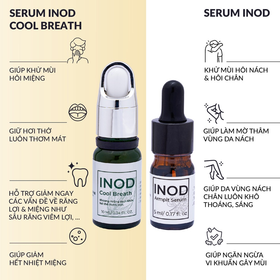 Combo 2 chai serum hôi nách, hôi chân, hôi miệng INOD Huyền Phi