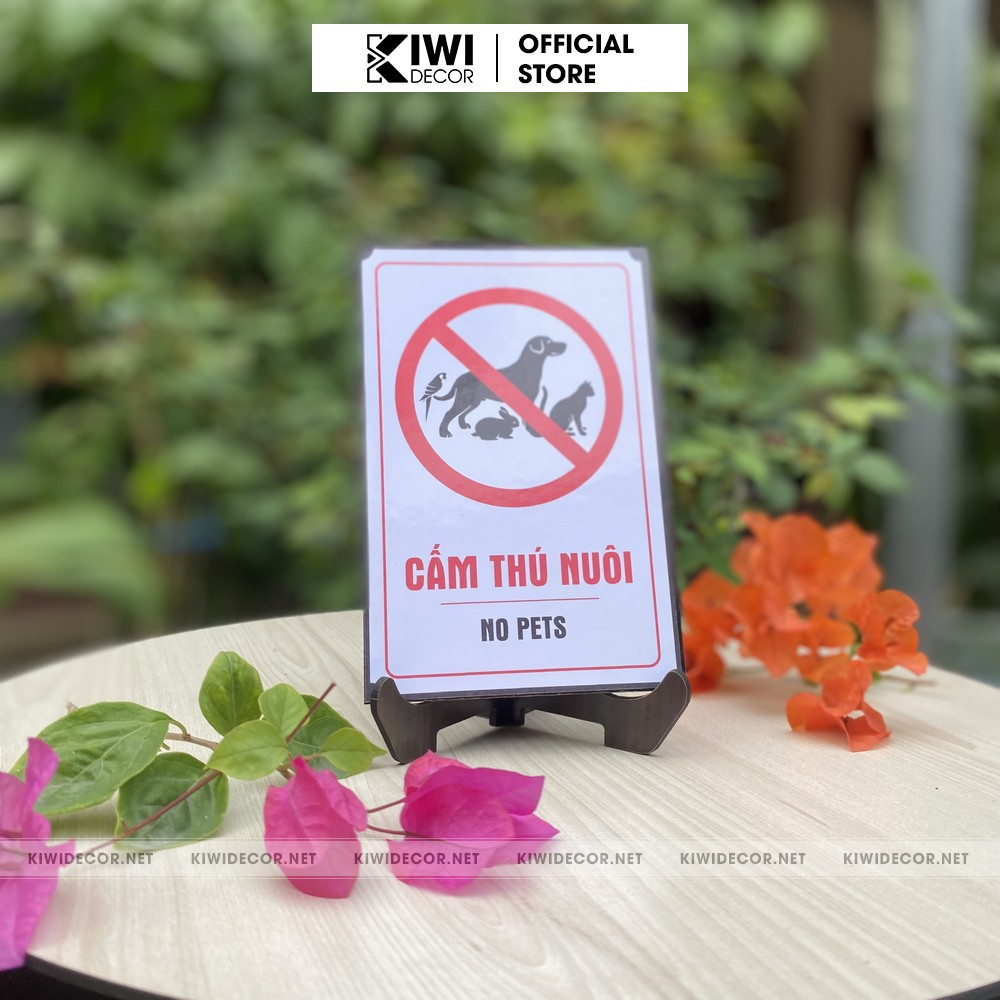 Biển Cấm Thú Nuôi, Vật Nuôi, Động Vật - No Pets - Gỗ dán tường, dán kính - Biển Cảnh báo