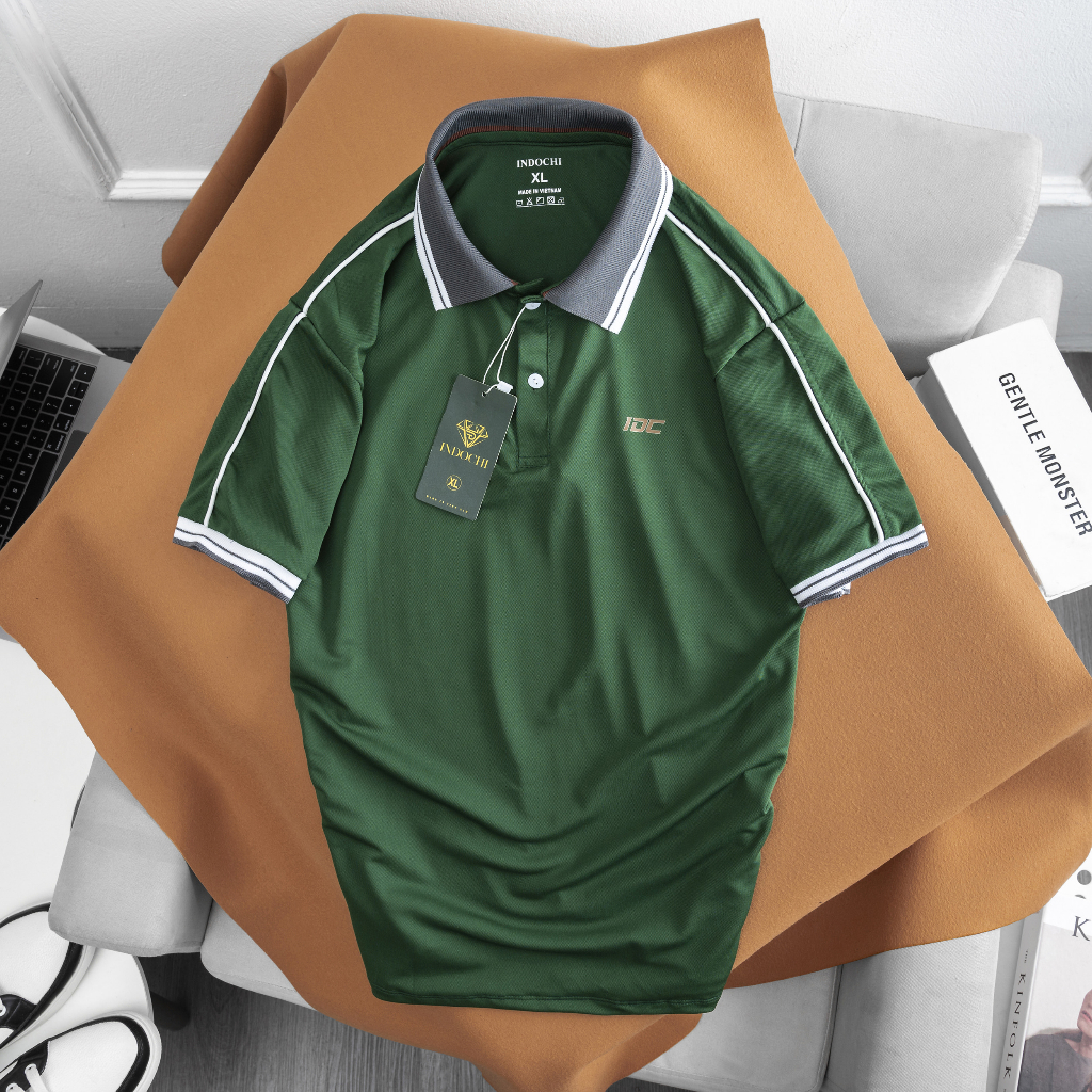 Áo polo nam ngắn tay in chữ IDC , áo polo có cổ vải cá sấu co dãn thoáng mát