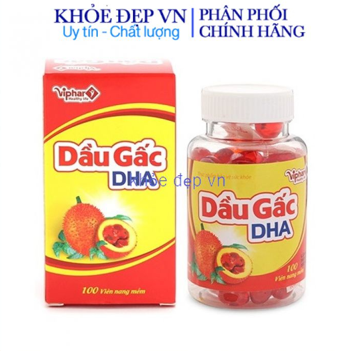 Viên dầu gấc giúp sáng mắt Viphar tăng cường thị lực , chóng khô mắt mỏi mắt đẹp da bổ tim hộp 100 viên