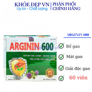Viên uống Arginin 600 giúp tăng cường chức năng gan– Hộp 60 viên