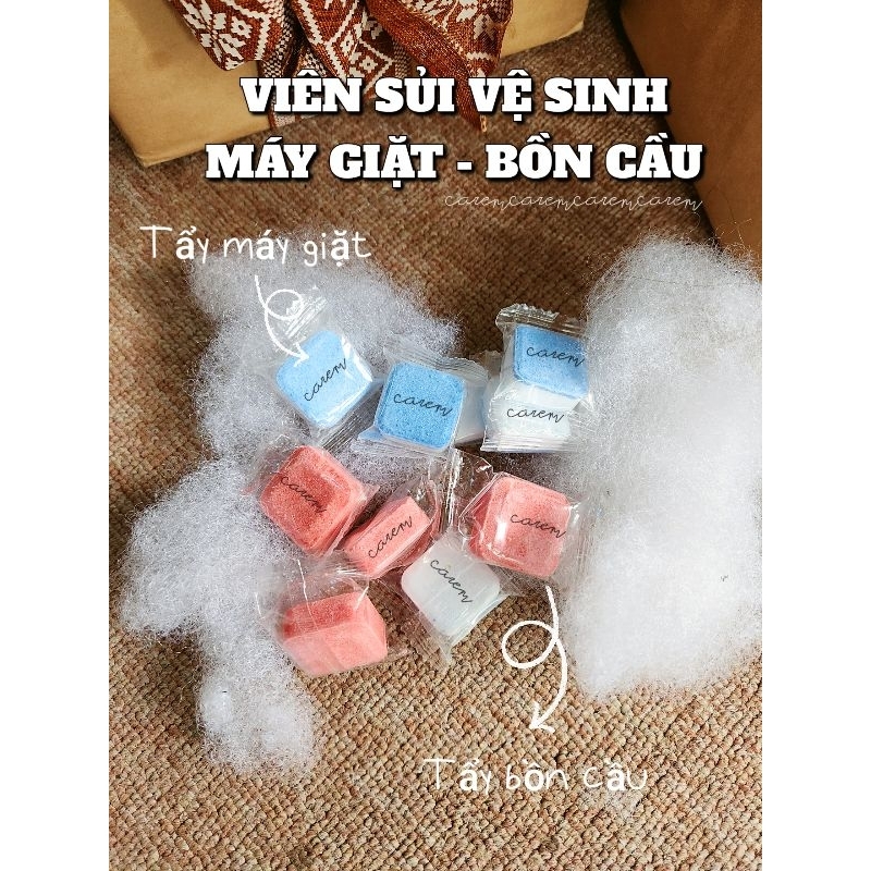 Viên Sủi Làm Sạch Lồng Giặt, Tẩy Máy Giặt, Xả Bồn Cầu (Có Hdsd Trong Bài)