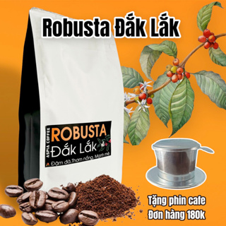 Cà phê NGUYÊN CHẤT ROBUSTA Đắk Lắk, Cafe truyền thống, rang xay mộc, pha phin, pha máy vị ĐẬM ĐÀ, THƠM NỒNG, MẠNH MẼ