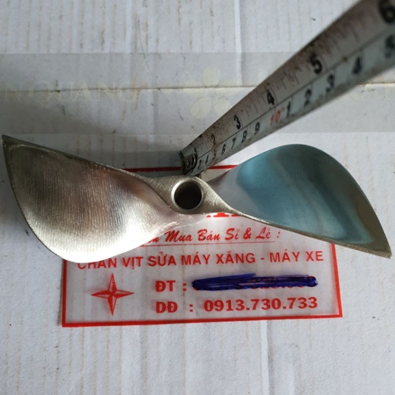 Chân vịt inox 2 cánh 5.0 và 6.5 mủi nhọn loại bóng mờ ren 14 cam kết như hình giá sỉ
