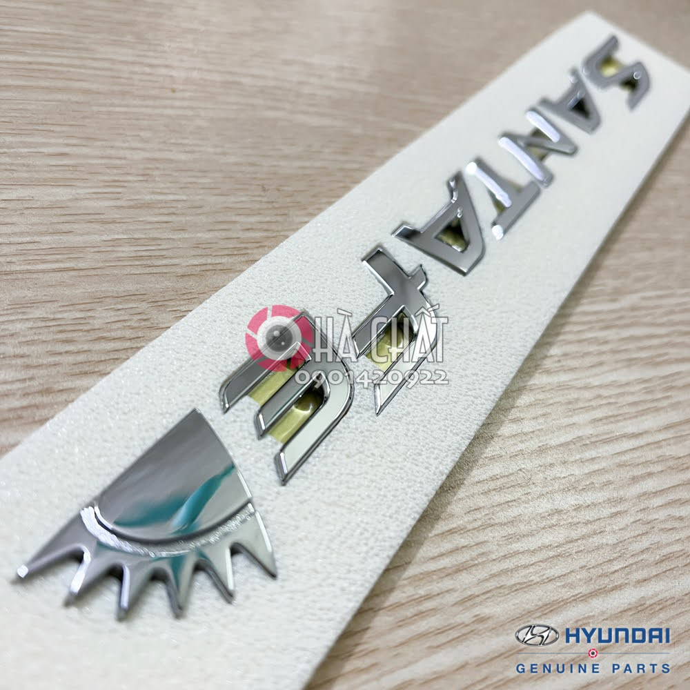 Logo chữ nổi PREMIUM, SANTAFE, 2.2D, HTRAC dán đuôi xe Hyundai Santafe 2019, 2020, 2021, 2022